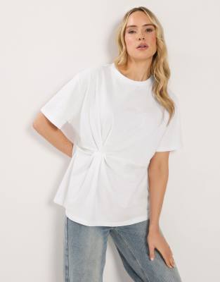 Long Tall Sally Twist front t-shirt in white